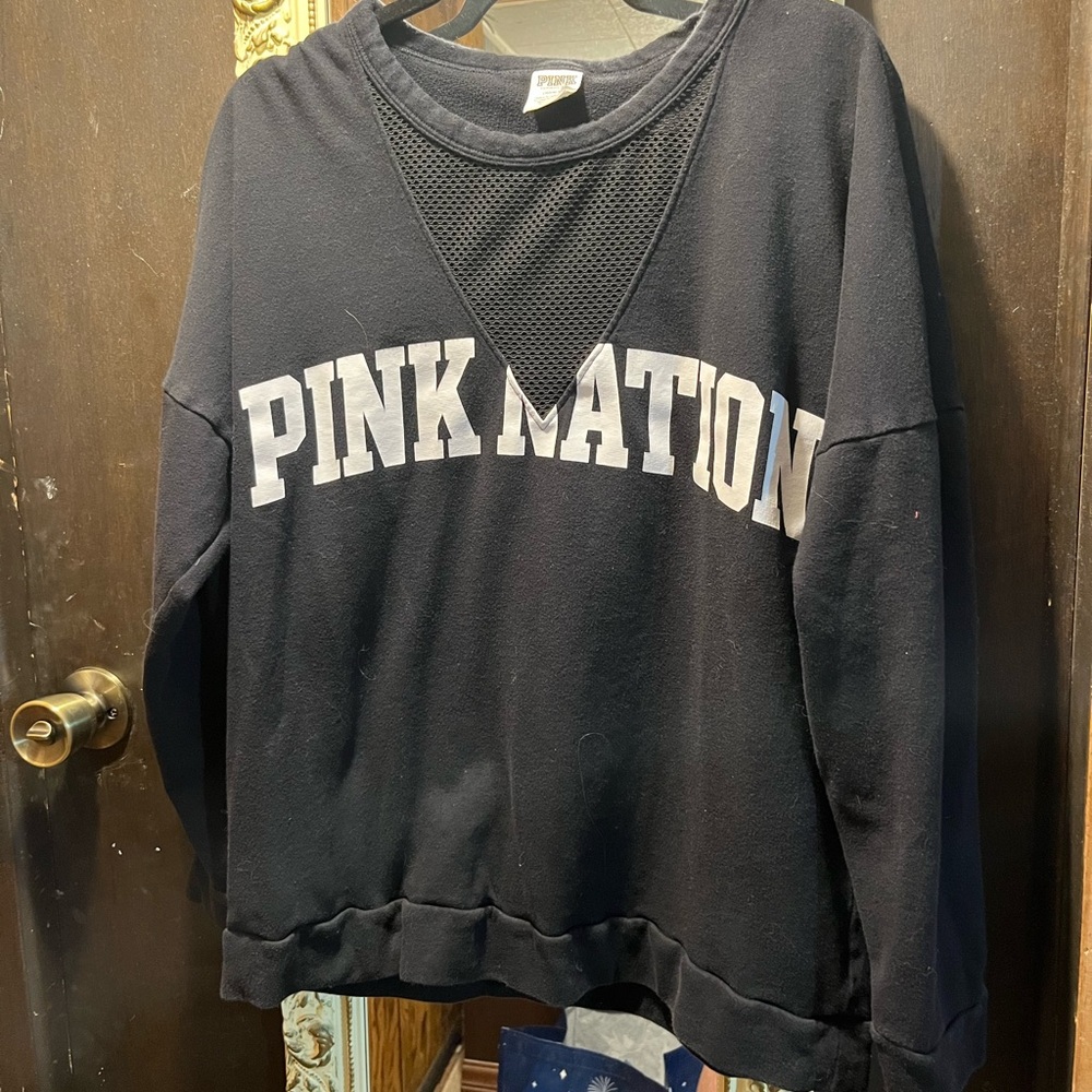 Victoria's Secret Black Oversized Sweatshirt Long Sleeve